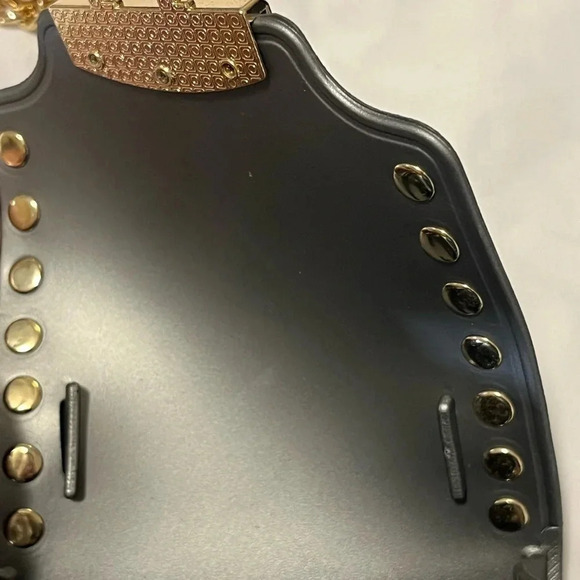 Grey crossbody with gold studs gives a sassy stylish look for a night out - Picture 11 of 11